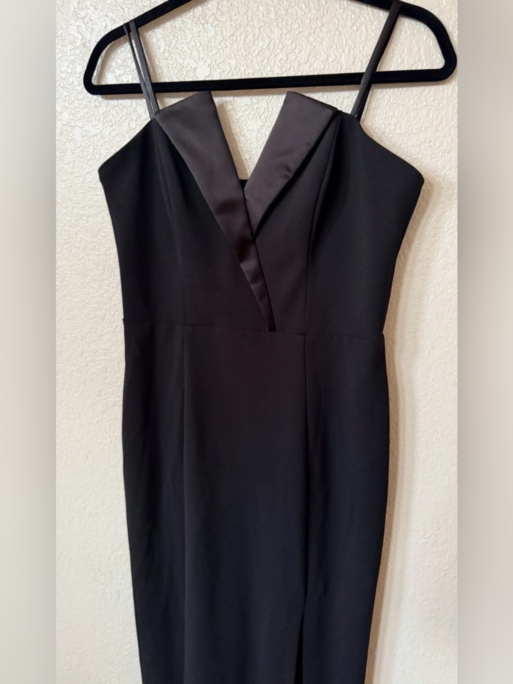 New Betsy And Adam Tux Detail Strapless Column Gown In Black Size 8 $239 - Picture 5 of 10